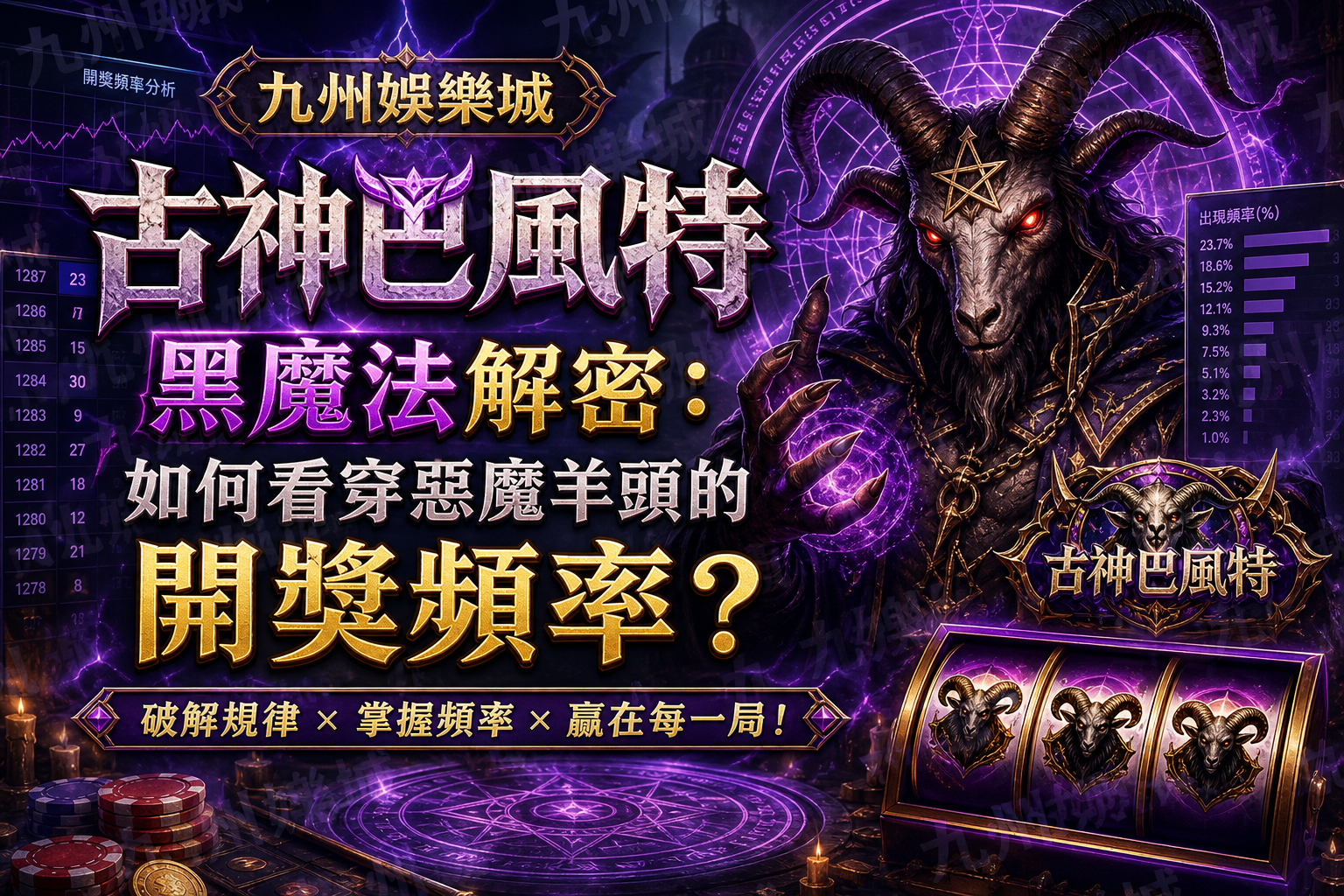 九州娛樂城《古神巴風特》黑魔法解密：如何看穿惡魔羊頭的開獎頻率？