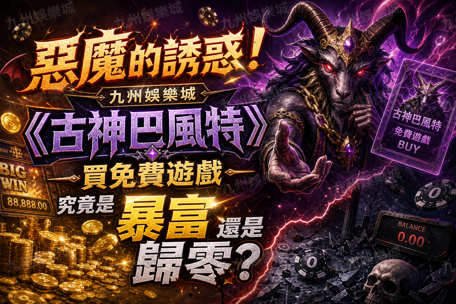 惡魔的誘惑！九州娛樂城《古神巴風特》買免費遊戲究竟是暴富還是歸零？