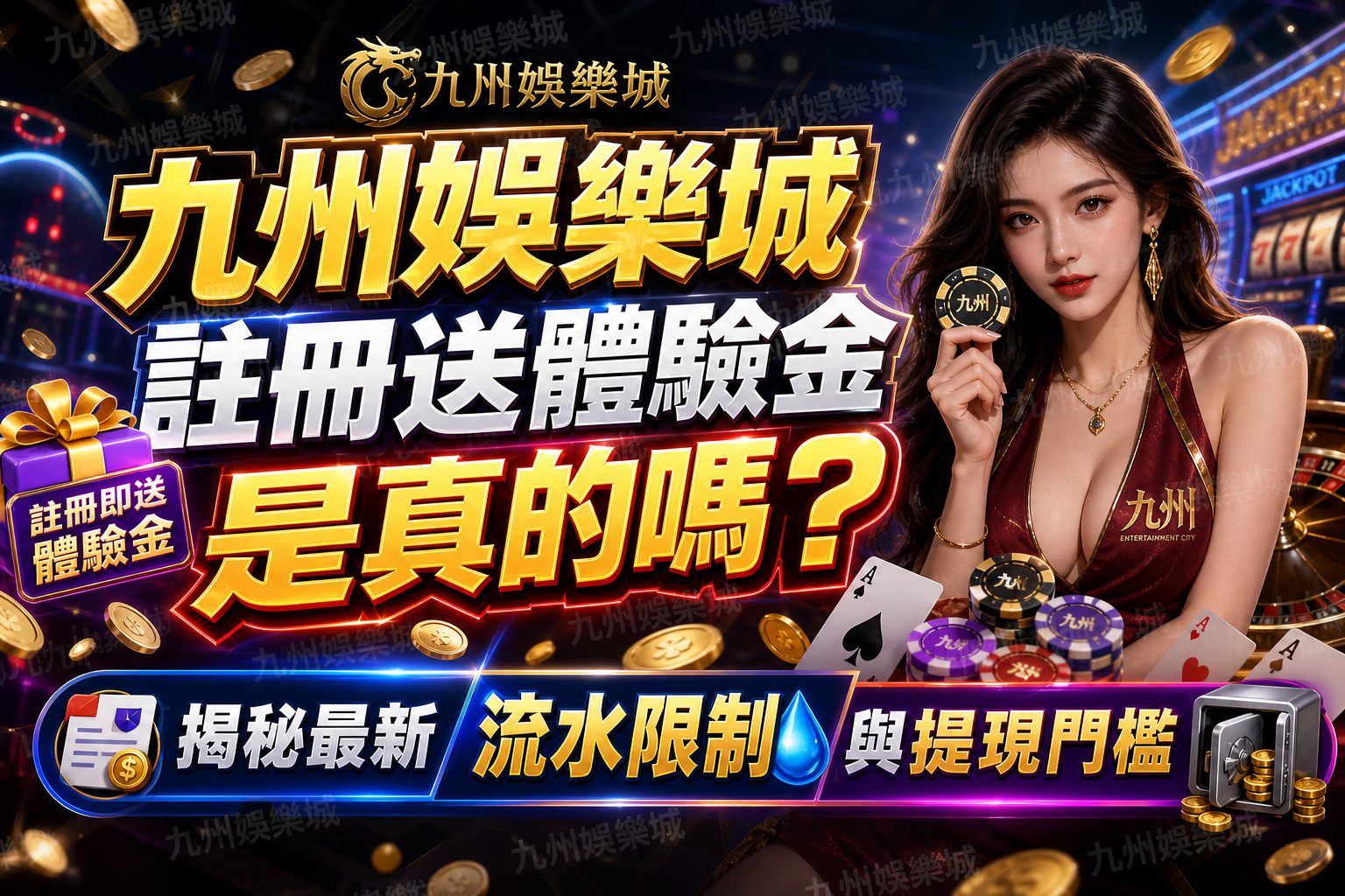 九州娛樂城註冊送體驗金是真的嗎？揭秘最新流水限制與提現門檻