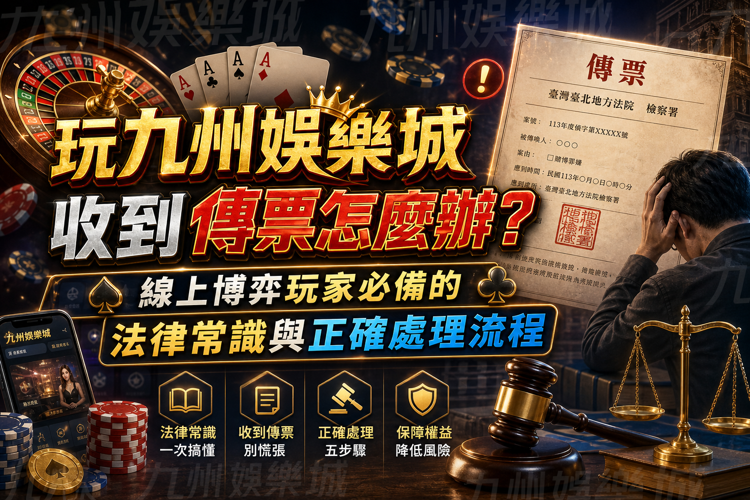 玩九州娛樂城收到傳票怎麼辦？線上博弈玩家必備的法律常識與正確處理流程