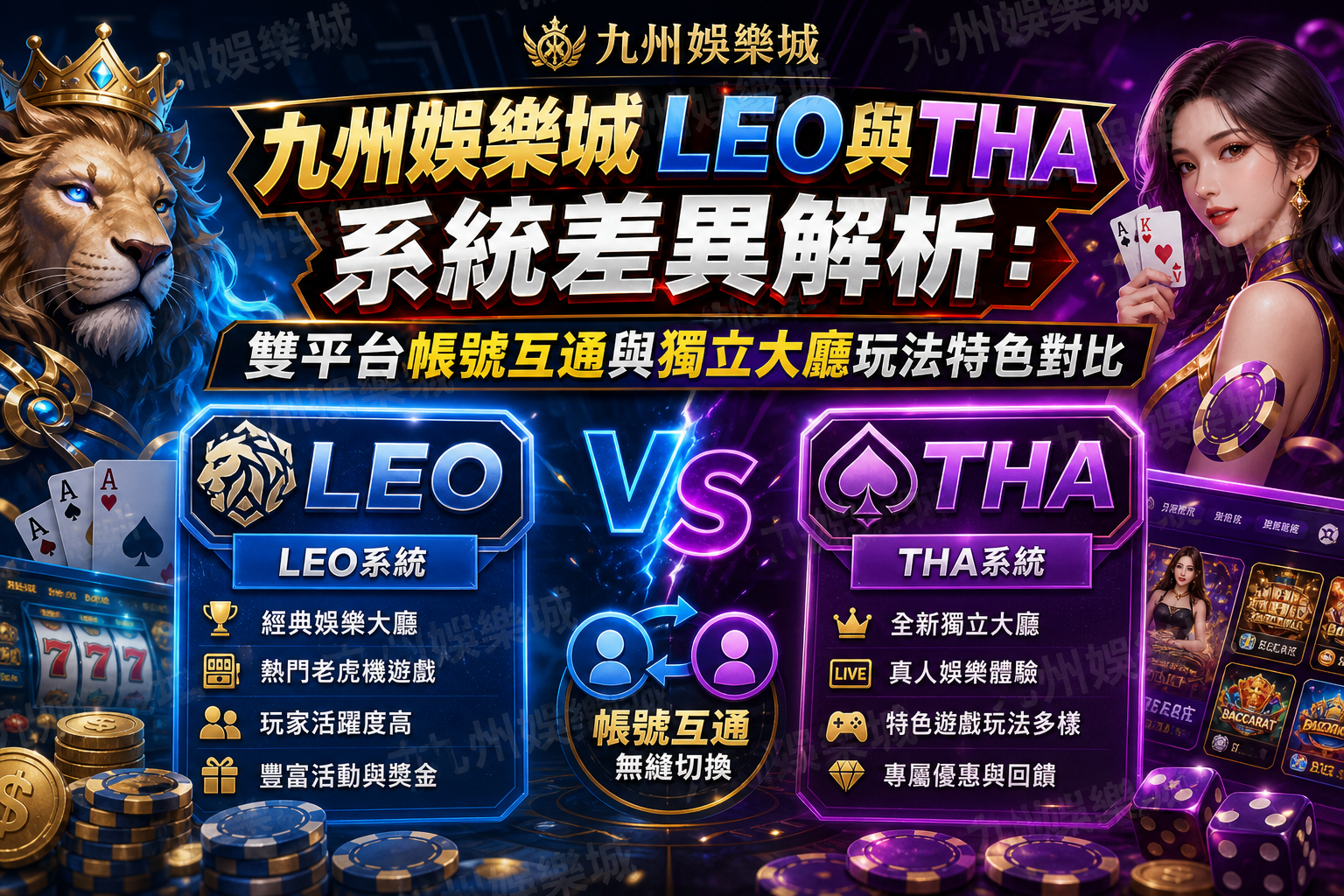 九州娛樂城LEO與THA系統差異解析：雙平台帳號互通與獨立大廳玩法特色對比