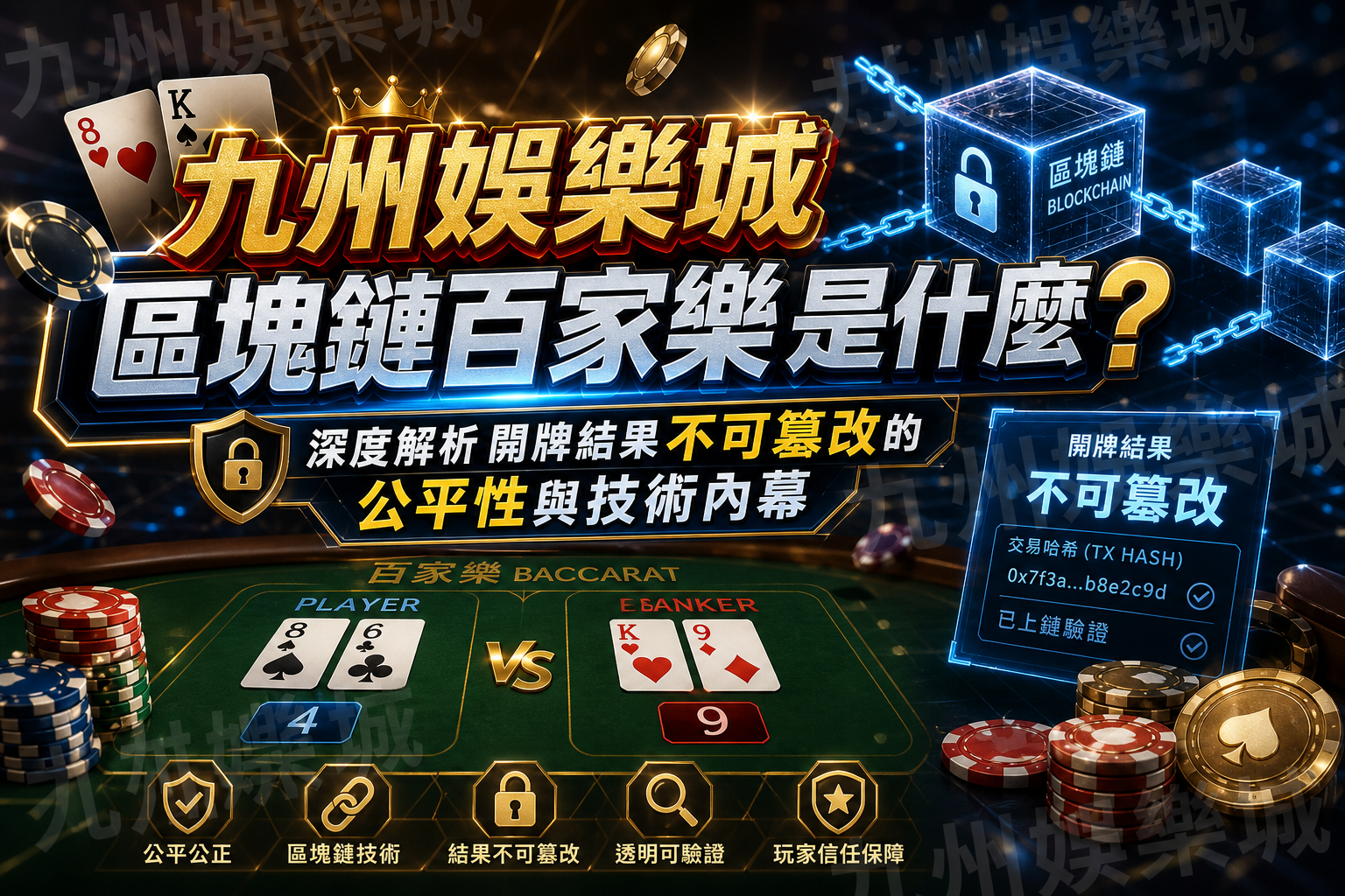 九州娛樂城區塊鏈百家樂是什麼？深度解析開牌結果不可篡改的公平性與技術內幕